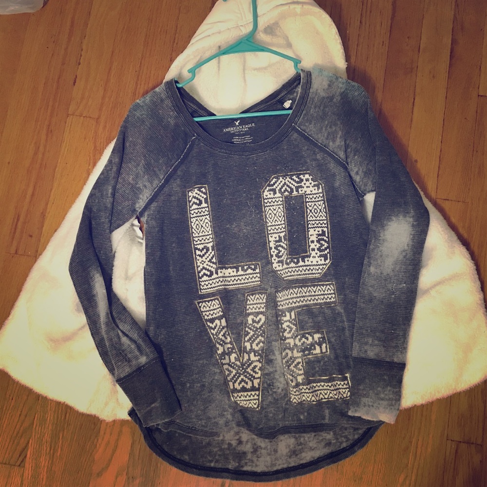 American Eagle Outfitters Love Distressed Tee